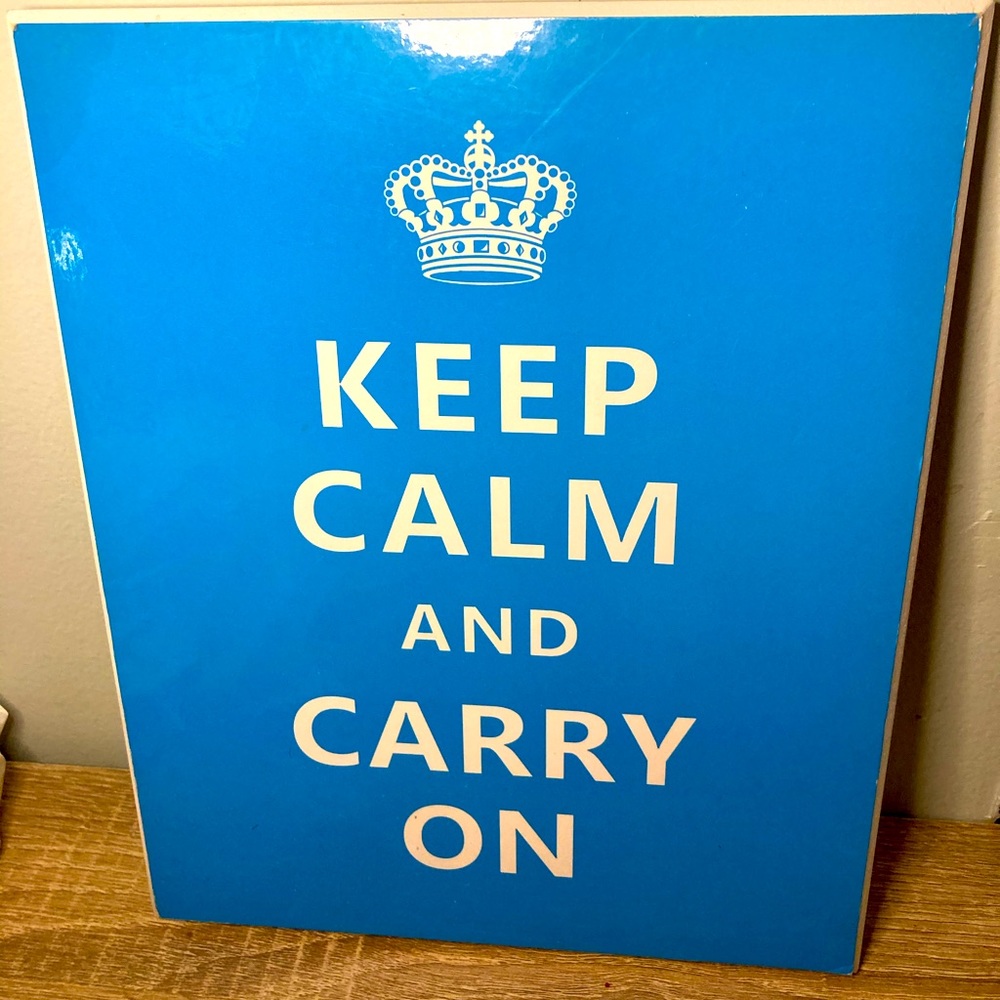 Keep Calm and Carry On hangable sign